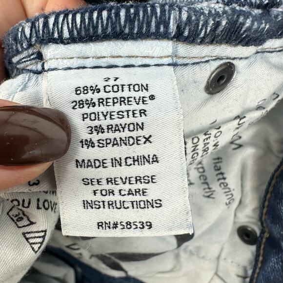 Evereve The Ever Straight Jeans Women Sz 27 Blue High Rise Button Fly Minimalist - Picture 10 of 15